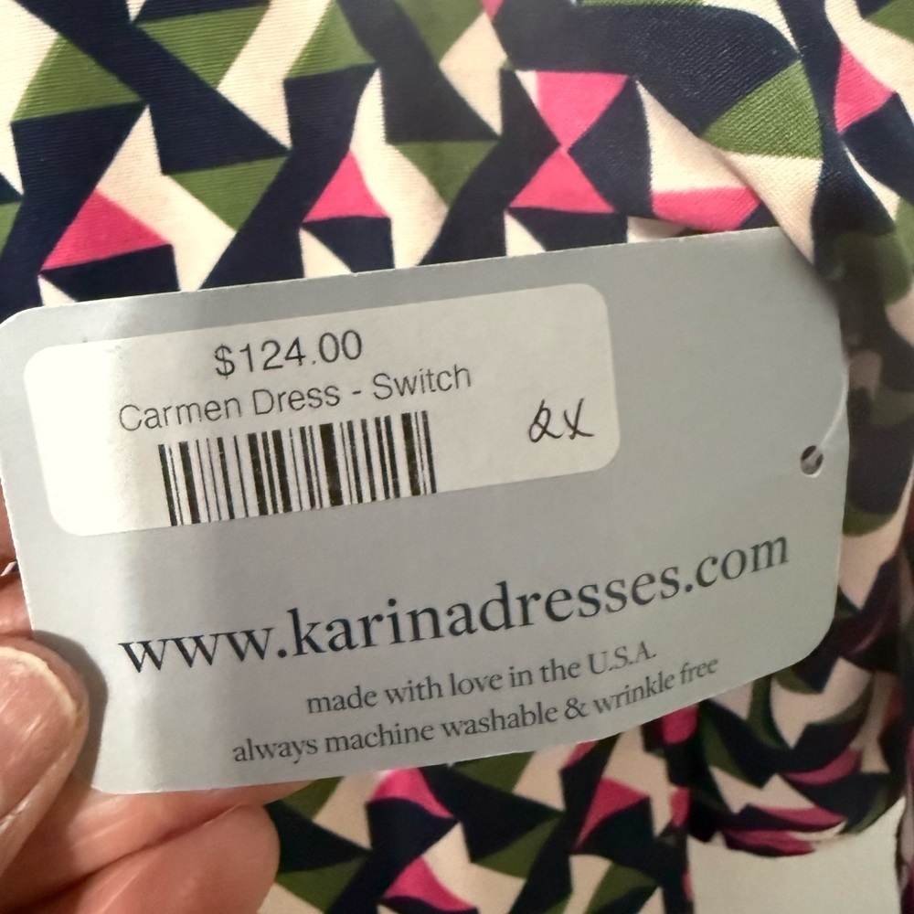 Karma Pink and Black Geometric Midi Dress new with tags - Picture 5 of 12